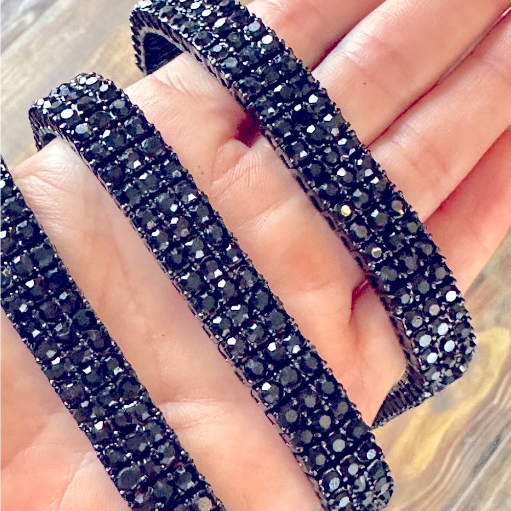 Three row black onyx bracelet